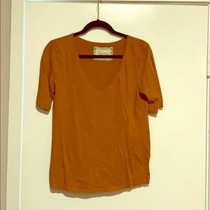 Anthropologie Mustard Short Sleeve Tee